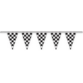 50' Black & White Checkered Pennant Streamers